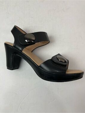 Patrizia By Spring Step Sandals Womens 7 Dade Heeled Ankle Strap Slingback Black
